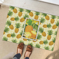 Aloha Hawaii Hala Kahiki Palaka Motifs Rubber Doormat Hawaiian Pineapple Stylized Stamp LT14 - Polynesian Pride