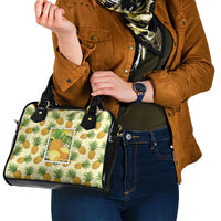 Aloha Hawaii Hala Kahiki Palaka Motifs Shoulder Handbag Hawaiian Pineapple Stylized Stamp LT14 - Polynesian Pride
