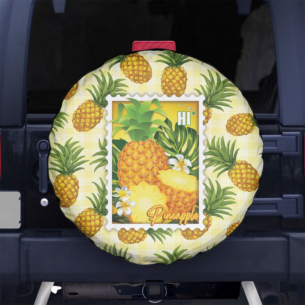 Aloha Hawaii Hala Kahiki Palaka Motifs Spare Tire Cover Hawaiian Pineapple Stylized Stamp