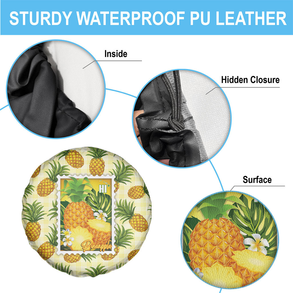 Aloha Hawaii Hala Kahiki Palaka Motifs Spare Tire Cover Hawaiian Pineapple Stylized Stamp LT14 - Polynesian Pride