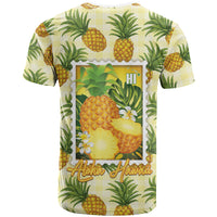 Aloha Hawaii Hala Kahiki Palaka Motifs T Shirt Hawaiian Pineapple Stylized Stamp LT14 - Polynesian Pride