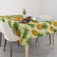 Aloha Hawaii Hala Kahiki Palaka Motifs Tablecloth Hawaiian Pineapple Stylized Stamp LT14 - Polynesian Pride