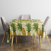Aloha Hawaii Hala Kahiki Palaka Motifs Tablecloth Hawaiian Pineapple Stylized Stamp LT14 - Polynesian Pride