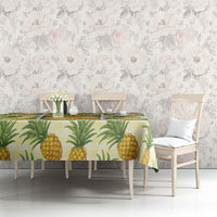 Aloha Hawaii Hala Kahiki Palaka Motifs Tablecloth Hawaiian Pineapple Stylized Stamp LT14 - Polynesian Pride