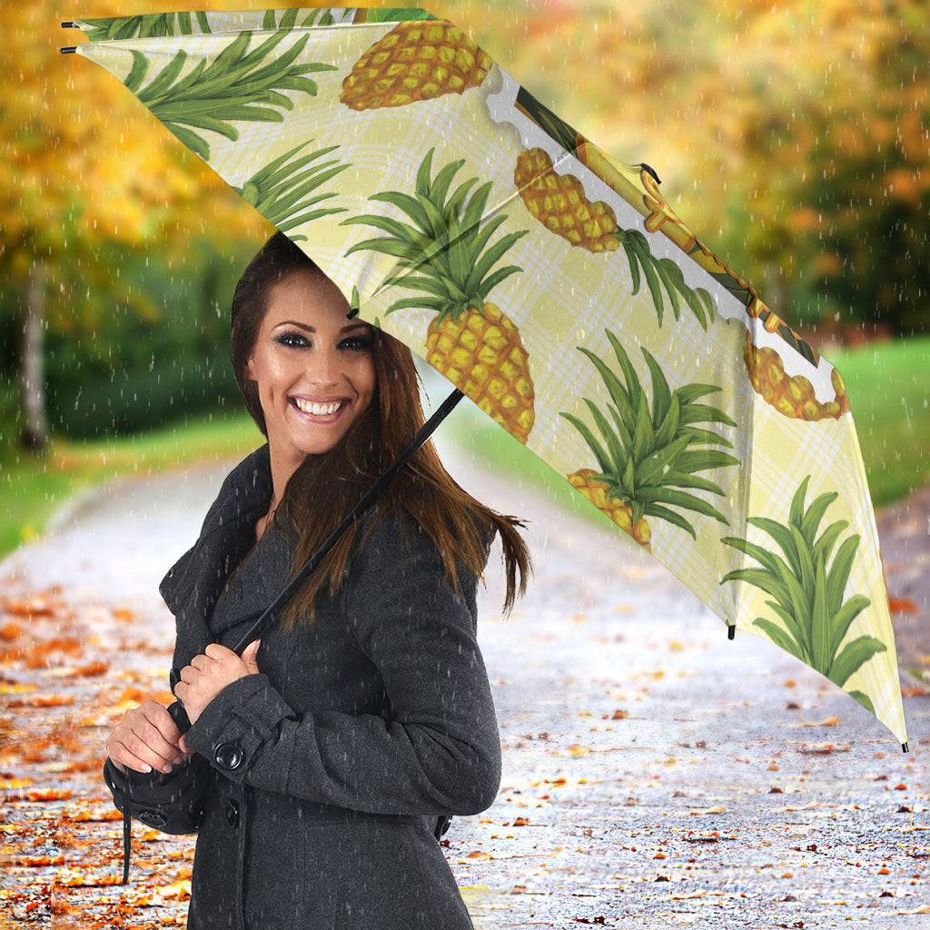 Aloha Hawaii Hala Kahiki Palaka Motifs Umbrella Hawaiian Pineapple Stylized Stamp LT14 - Polynesian Pride