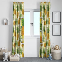 Aloha Hawaii Hala Kahiki Palaka Motifs Window Curtain Hawaiian Pineapple Stylized Stamp LT14 - Polynesian Pride