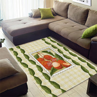 Aloha Hawaii Rambutan Palaka Motifs Area Rug Hawaiian Fruit Stylized Stamp LT14 - Polynesian Pride