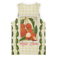 Aloha Hawaii Rambutan Palaka Motifs Basketball Jersey Hawaiian Fruit Stylized Stamp LT14 - Polynesian Pride