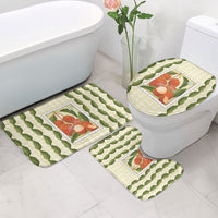 Aloha Hawaii Rambutan Palaka Motifs Bathroom Set Hawaiian Fruit Stylized Stamp LT14 - Polynesian Pride