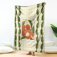 Aloha Hawaii Rambutan Palaka Motifs Blanket Hawaiian Fruit Stylized Stamp LT14 - Polynesian Pride