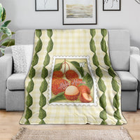 Aloha Hawaii Rambutan Palaka Motifs Blanket Hawaiian Fruit Stylized Stamp LT14 - Polynesian Pride