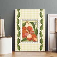 Aloha Hawaii Rambutan Palaka Motifs Canvas Wall Art Hawaiian Fruit Stylized Stamp LT14 - Polynesian Pride