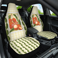 Aloha Hawaii Rambutan Palaka Motifs Car Seat Cover Hawaiian Fruit Stylized Stamp LT14 One Size Yellow - Polynesian Pride