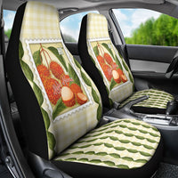 Aloha Hawaii Rambutan Palaka Motifs Car Seat Cover Hawaiian Fruit Stylized Stamp LT14 - Polynesian Pride
