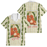 Aloha Hawaii Rambutan Palaka Motifs Family Matching Summer Maxi Dress and Hawaiian Shirt Hawaiian Fruit Stylized Stamp LT14 Dad's Shirt - Short Sleeve Yellow - Polynesian Pride