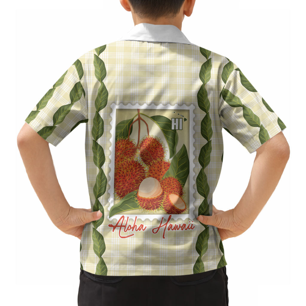 Aloha Hawaii Rambutan Palaka Motifs Hawaiian Shirt Hawaiian Fruit Stylized Stamp LT14 - Polynesian Pride