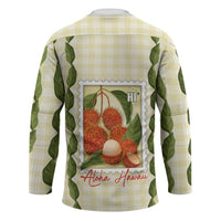 Aloha Hawaii Rambutan Palaka Motifs Hockey Jersey Hawaiian Fruit Stylized Stamp LT14 - Polynesian Pride