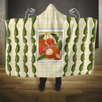 Aloha Hawaii Rambutan Palaka Motifs Hooded Blanket Hawaiian Fruit Stylized Stamp LT14 - Polynesian Pride