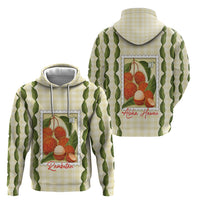 Aloha Hawaii Rambutan Palaka Motifs Hoodie Hawaiian Fruit Stylized Stamp LT14 - Polynesian Pride