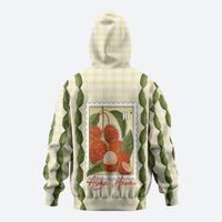 Aloha Hawaii Rambutan Palaka Motifs Hoodie Hawaiian Fruit Stylized Stamp LT14 - Polynesian Pride