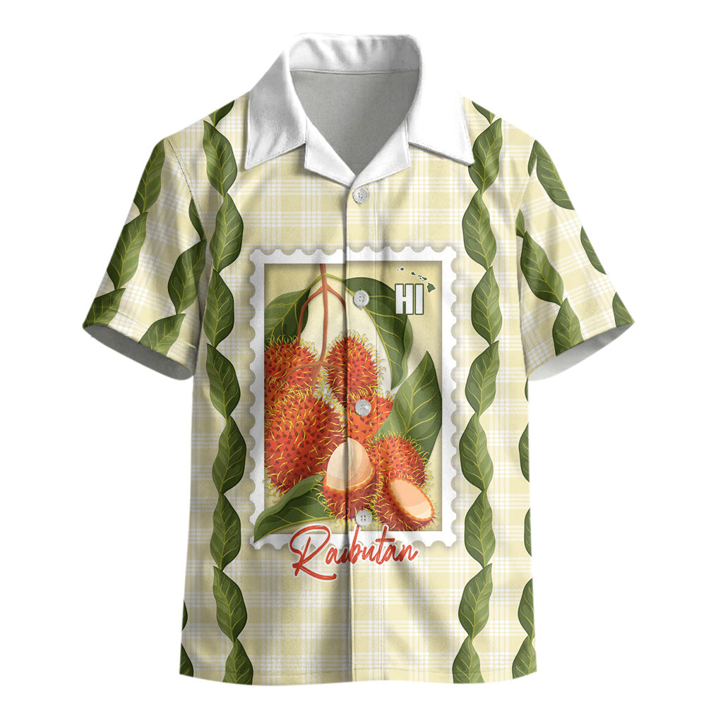 Aloha Hawaii Rambutan Palaka Motifs Kid Hawaiian Shirt Hawaiian Fruit Stylized Stamp LT14 - Polynesian Pride