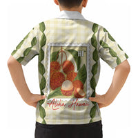 Aloha Hawaii Rambutan Palaka Motifs Kid Hawaiian Shirt Hawaiian Fruit Stylized Stamp LT14 - Polynesian Pride