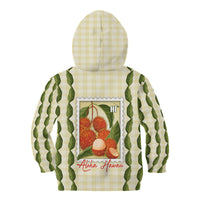 Aloha Hawaii Rambutan Palaka Motifs Kid Hoodie Hawaiian Fruit Stylized Stamp LT14 - Polynesian Pride