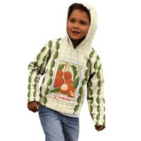 Aloha Hawaii Rambutan Palaka Motifs Kid Hoodie Hawaiian Fruit Stylized Stamp LT14 - Polynesian Pride
