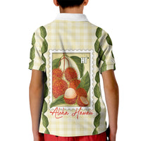 Aloha Hawaii Rambutan Palaka Motifs Kid Polo Shirt Hawaiian Fruit Stylized Stamp LT14 - Polynesian Pride