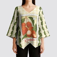 Aloha Hawaii Rambutan Palaka Motifs Kimono Sleeve Blouse Hawaiian Fruit Stylized Stamp LT14 - Polynesian Pride