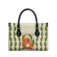 Aloha Hawaii Rambutan Palaka Motifs Leather Bag Hawaiian Fruit Stylized Stamp LT14 - Polynesian Pride