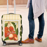 Aloha Hawaii Rambutan Palaka Motifs Luggage Cover Hawaiian Fruit Stylized Stamp LT14 Yellow - Polynesian Pride
