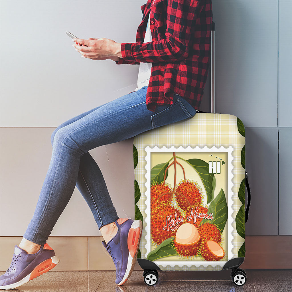 Aloha Hawaii Rambutan Palaka Motifs Luggage Cover Hawaiian Fruit Stylized Stamp LT14 - Polynesian Pride