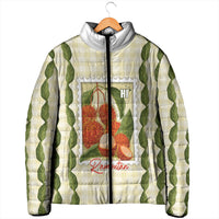 Aloha Hawaii Rambutan Palaka Motifs Padded Jacket Hawaiian Fruit Stylized Stamp LT14 - Polynesian Pride