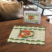 Aloha Hawaii Rambutan Palaka Motifs Puzzle Hawaiian Fruit Stylized Stamp LT14 - Polynesian Pride