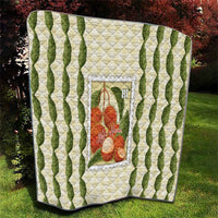 Aloha Hawaii Rambutan Palaka Motifs Quilt Hawaiian Fruit Stylized Stamp LT14 - Polynesian Pride