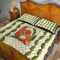 Aloha Hawaii Rambutan Palaka Motifs Quilt Bed Set Hawaiian Fruit Stylized Stamp LT14 - Polynesian Pride