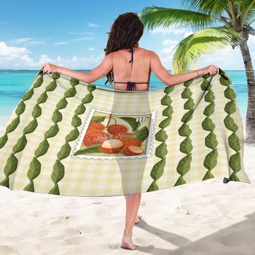 Aloha Hawaii Rambutan Palaka Motifs Sarong Hawaiian Fruit Stylized Stamp LT14 - Polynesian Pride