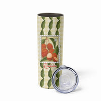 Aloha Hawaii Rambutan Palaka Motifs Skinny Tumbler Hawaiian Fruit Stylized Stamp LT14 - Polynesian Pride