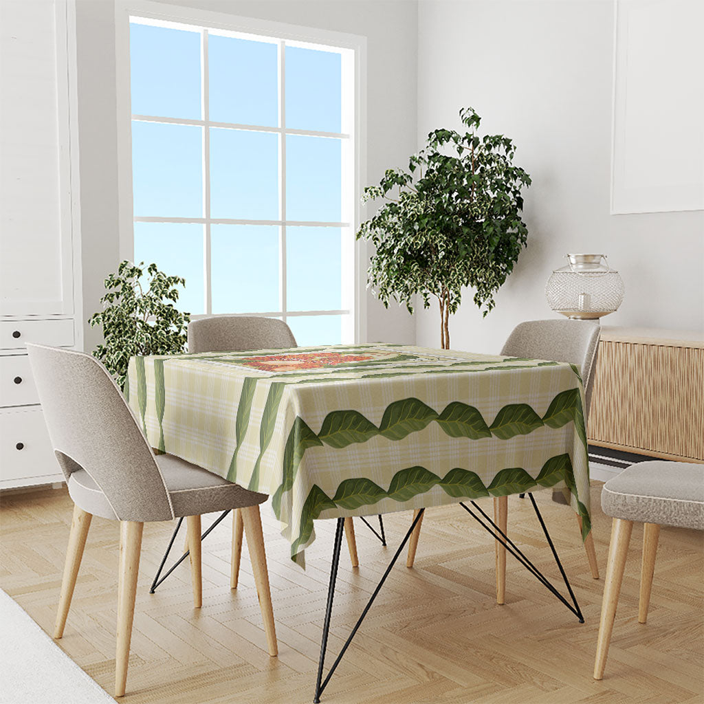 Aloha Hawaii Rambutan Palaka Motifs Tablecloth Hawaiian Fruit Stylized Stamp LT14 - Polynesian Pride