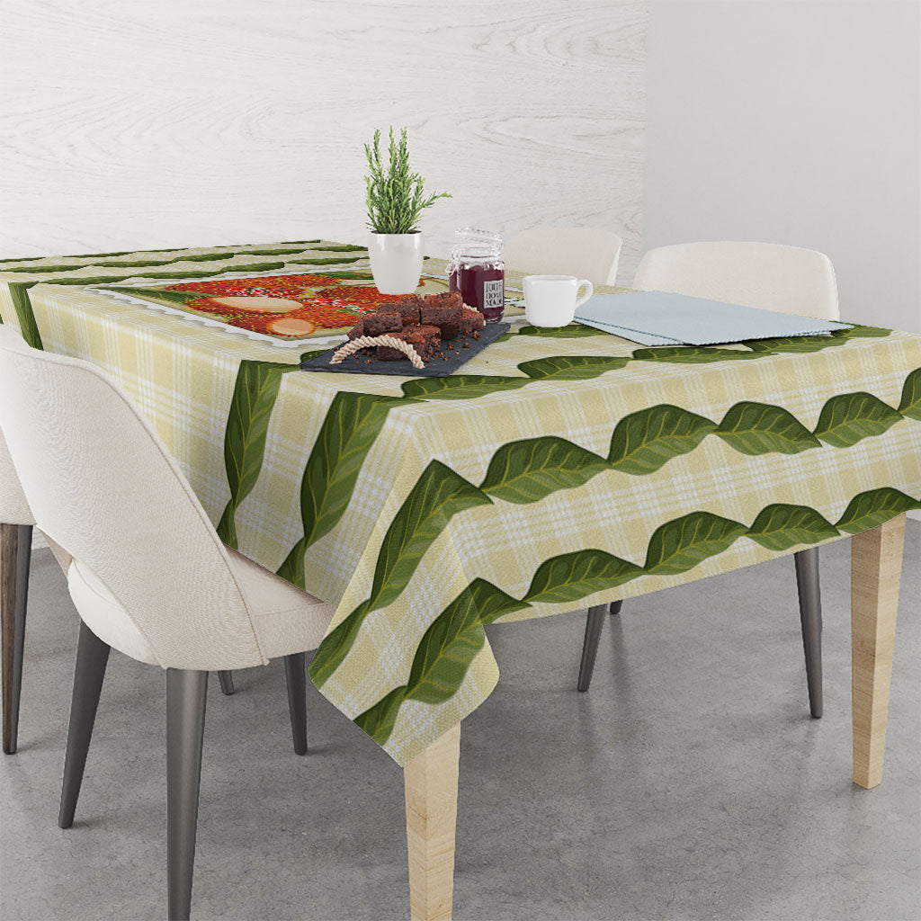 Aloha Hawaii Rambutan Palaka Motifs Tablecloth Hawaiian Fruit Stylized Stamp LT14 - Polynesian Pride