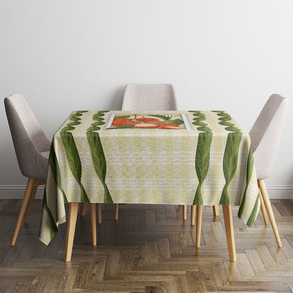 Aloha Hawaii Rambutan Palaka Motifs Tablecloth Hawaiian Fruit Stylized Stamp LT14 - Polynesian Pride