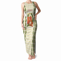 Aloha Hawaii Rambutan Palaka Motifs Tank Maxi Dress Hawaiian Fruit Stylized Stamp LT14 Women Yellow - Polynesian Pride