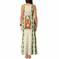 Aloha Hawaii Rambutan Palaka Motifs Tank Maxi Dress Hawaiian Fruit Stylized Stamp LT14 - Polynesian Pride