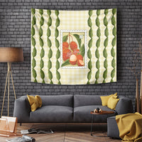 Aloha Hawaii Rambutan Palaka Motifs Tapestry Hawaiian Fruit Stylized Stamp LT14 Yellow - Polynesian Pride