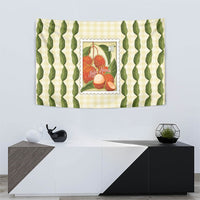 Aloha Hawaii Rambutan Palaka Motifs Tapestry Hawaiian Fruit Stylized Stamp LT14 - Polynesian Pride
