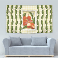 Aloha Hawaii Rambutan Palaka Motifs Tapestry Hawaiian Fruit Stylized Stamp LT14 - Polynesian Pride