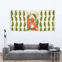 Aloha Hawaii Rambutan Palaka Motifs Tapestry Hawaiian Fruit Stylized Stamp LT14 - Polynesian Pride
