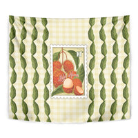 Aloha Hawaii Rambutan Palaka Motifs Tapestry Hawaiian Fruit Stylized Stamp LT14 - Polynesian Pride