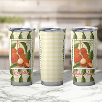 Aloha Hawaii Rambutan Palaka Motifs Tumbler Cup Hawaiian Fruit Stylized Stamp LT14 - Polynesian Pride